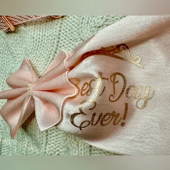 Pink Disney Park Bibbidi Bobbidi Boutique Drawstring Bag & Princess Sash #1062 - Picture 9 of 10